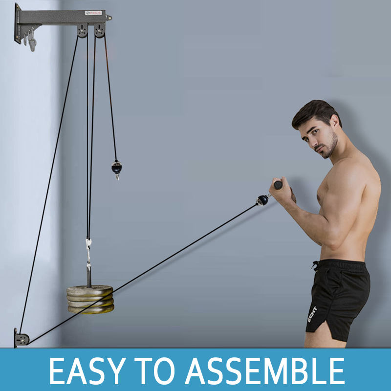 Cable Pulley System - Wall-Mounted Gym Pulley System - Multi-Functional